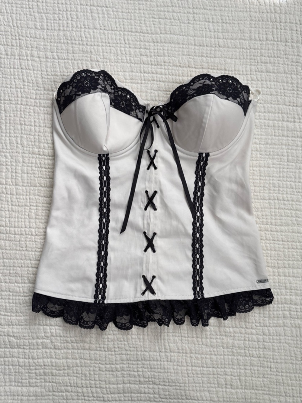y2k guess lacey corset bustier top ⋆.𐙚 ̊ - Picture 2 of 5